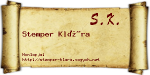 Stemper Klára névjegykártya